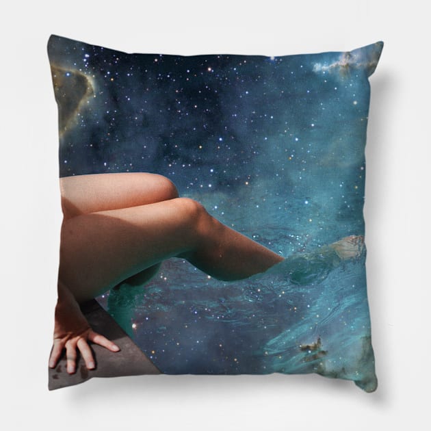 Legs splashing space Pillow by DigitPaint