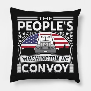 PEOPLES CONVOY US FLAG WASHINGTON DC 2022 WHITE LETTERS Pillow