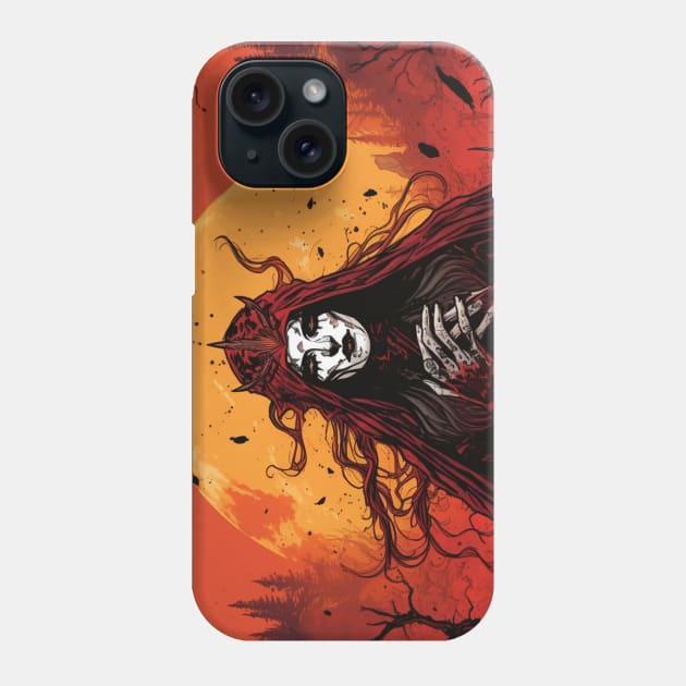 Necromancer Under The Moonlight In A Dark Forest Phone Case by Nightarcade