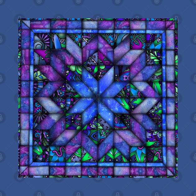 Blue and Purple Quilt by Zodiart