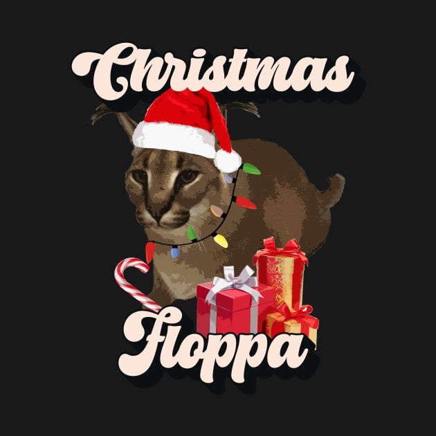 Big Floppa Christmas Meme - Festive Xmas Caracal Big Cat Vintage Retro Text Funny Meme Design by TheMemeCrafts