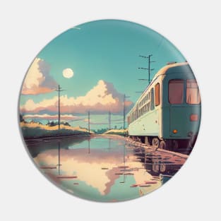 Retro Anime Style Old Japanese Train Pin