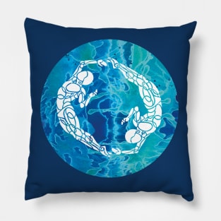 Swimmers Circle Blue Water Syncro Pillow