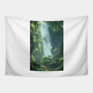 Crystal Clear Waterfalls in a Forest Tapestry