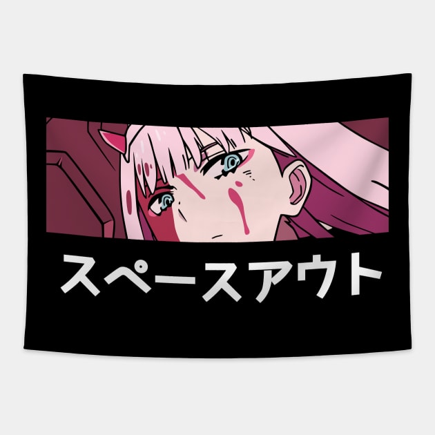 Darling in the Franxx  Zero Two Color Anime Manga Girl Text Tapestry by MaxGraphic