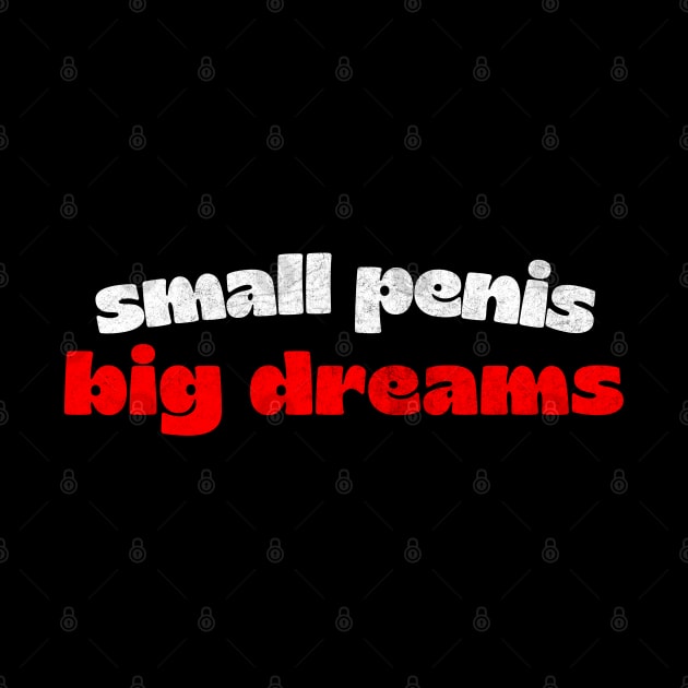 Small Penis, Big Dreams - Humorous Typography Design by DankFutura