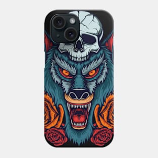 wolf head illustration design Phone Case