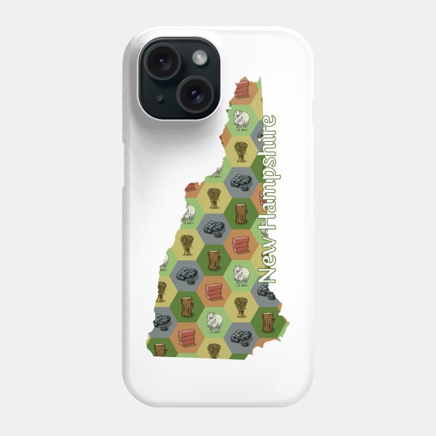 New Hampshire State Map Board Games Phone Case by adamkenney