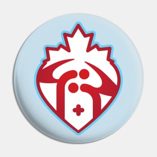 Old Age People Care in Canada Expressed with a Maple Leaf, Love Heart and Old Age People Graphic Composition in symmetrical Style. Pin