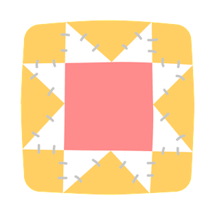 Quilt Wit — peach block T-Shirt