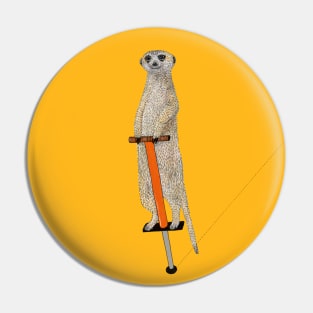 Meerkat on a Pogo Stick Pin