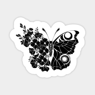 Flower Butterfly with Black California Poppy Magnet