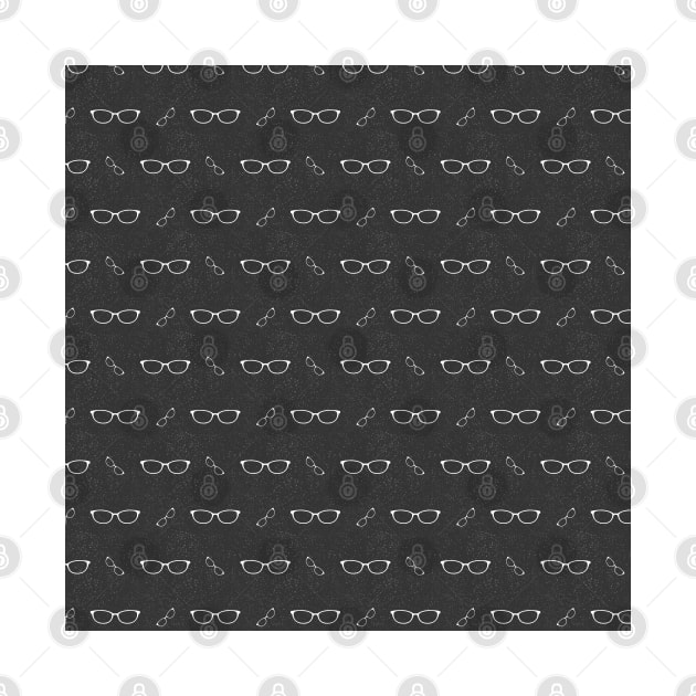 Glasses Pattern | 7 White BG Black by Oliveirallan