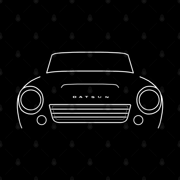 Datsun Roadster 1960s classic car white outline graphic by soitwouldseem