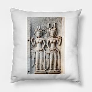 Stone Carvings at Angkor Wat Pillow