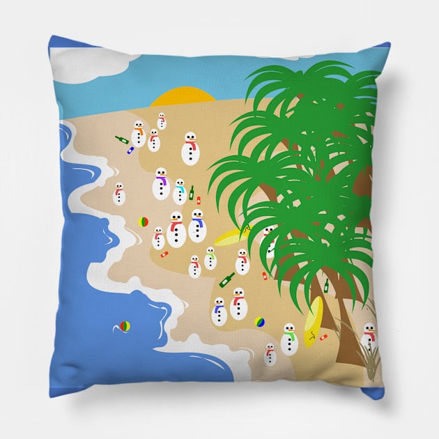 The snowman's holiday Pillow by designInk