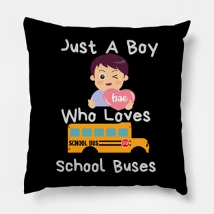 Just A Boy Who Loves School Buses anime Pillow