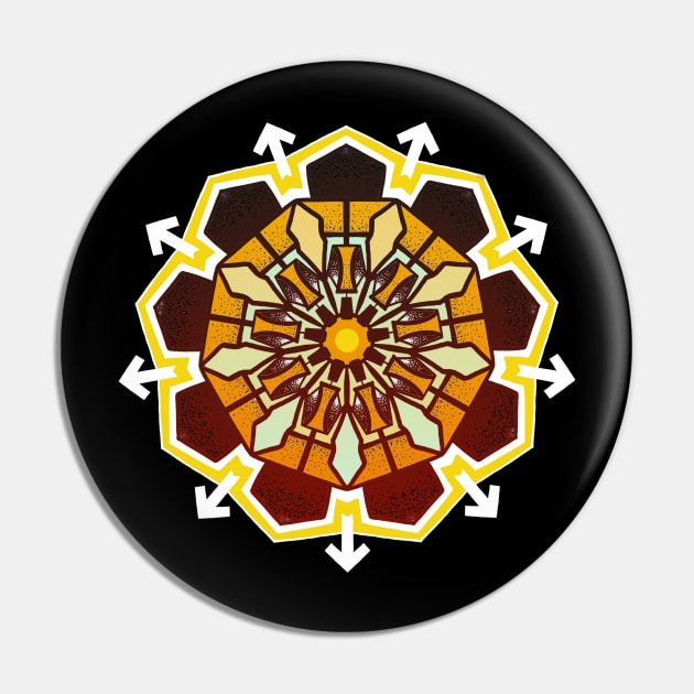 Geometric cyberpunk mandala clog - fire Pin by Blacklinesw9