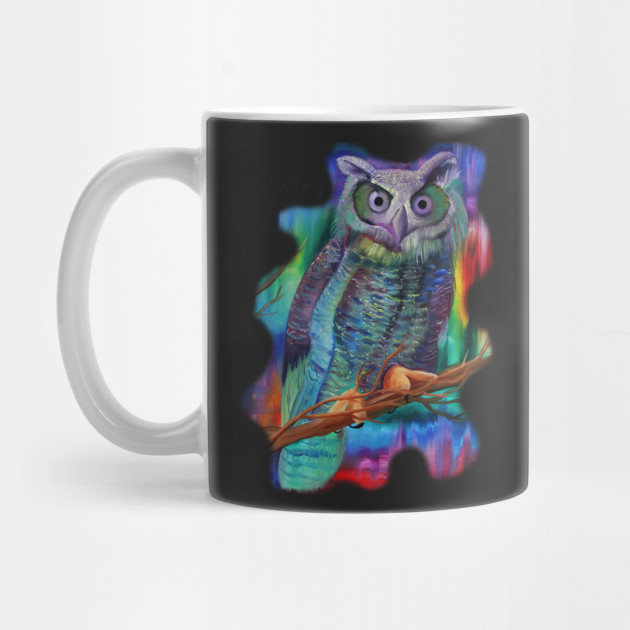 Tribal Colorful Rainbow Owl Print Watercolor Painting Rainbow Owl Watercolor Mug Teepublic