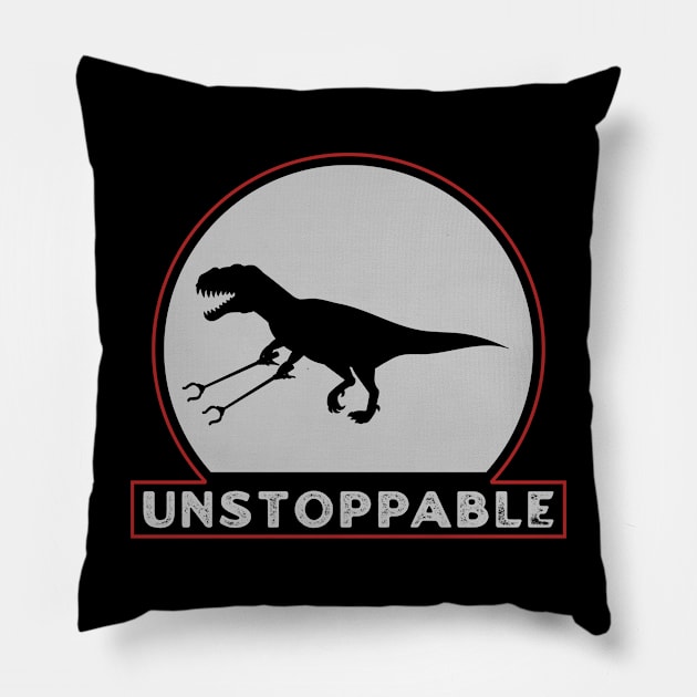 Unstoppable T Rex With Grabbers Long Arms Pillow by dentikanys