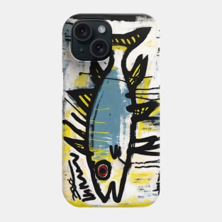 Blue Trout in Spray Painted Style Painting Phone Case