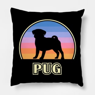 Pug Vintage Sunset Dog Pillow