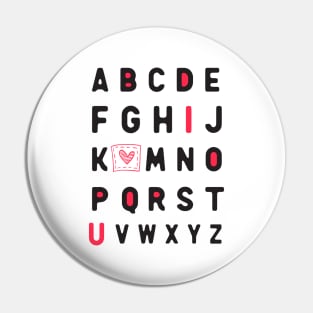 ABCD I Love You Pin