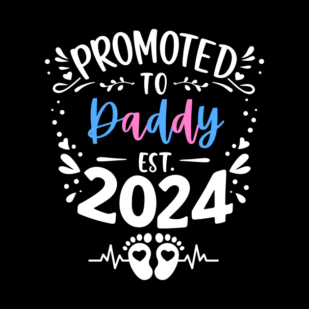 New Father Promoted to Daddy Est 2024 Dad Men Funny Cute by AimArtStudio