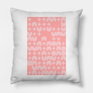 Girly Pinkish Geometric Pattern - Flowers & Stars #29 Pillow