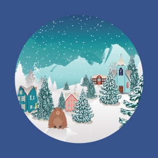 Cute groundhog and winter landscape T-Shirt