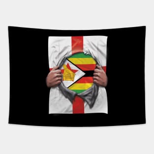 Zimbabwe Flag English Flag Ripped - Gift for Zimbabwean From Zimbabwe Tapestry