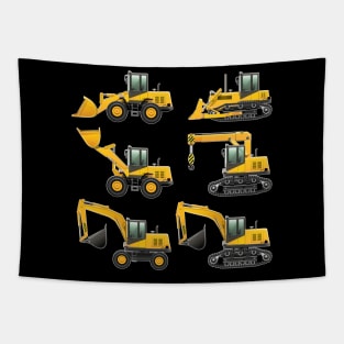 Urban Excavator Expedition Tee Triumph for Construction Machinery Admirers Tapestry