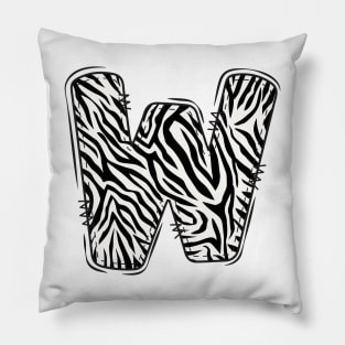 Zebra Letter W Pillow