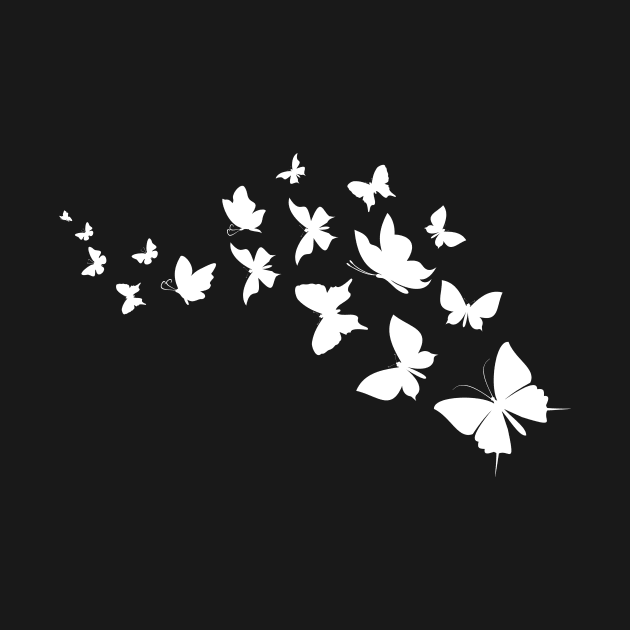 Butterfly Pattern White by Ken Adams Store