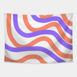 Purple red stripes art design Tapestry