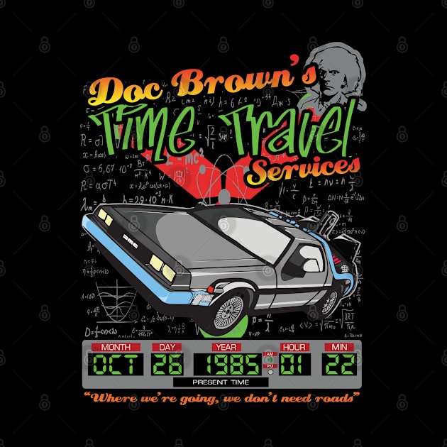 Doc Browns Delorean Time Travel Services by Meta Cortex