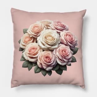 beautiful bunch of roses in a bouquet Pillow