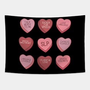 SLP Valentines Conversation Hearts Candy Speech Therapist Tapestry
