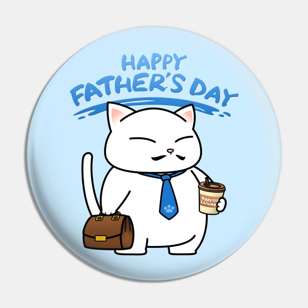 Daddy Cat Happy Father's Day Pin by Takeda_Art