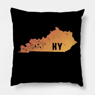 US state pride: Stamp map of Kentucky (KY letters cut out) Pillow