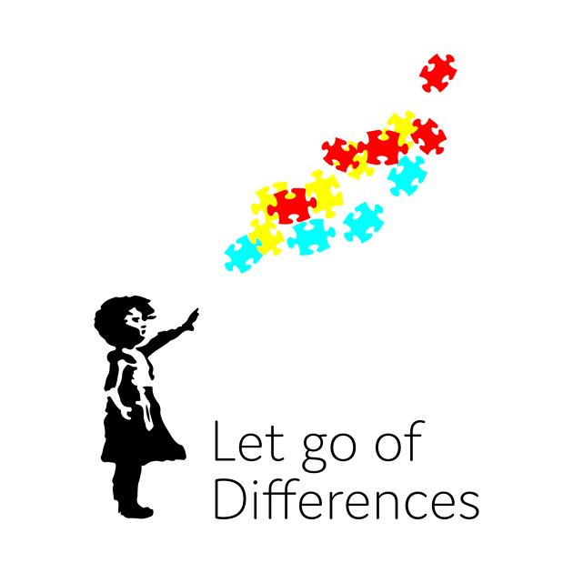 Autism Let go of differences Tshirt Autism awareness Tee by fohtogenic