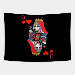 Queen of Hearts Poker Card Tapestry