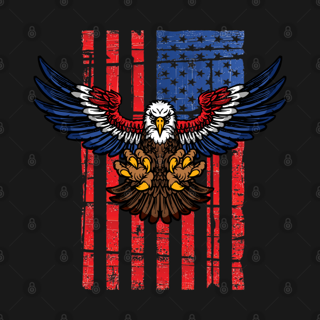 Discover Eagle American Flag - American - T-Shirt