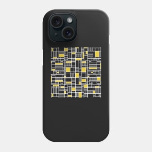 Map Lines Yellow and Black Phone Case