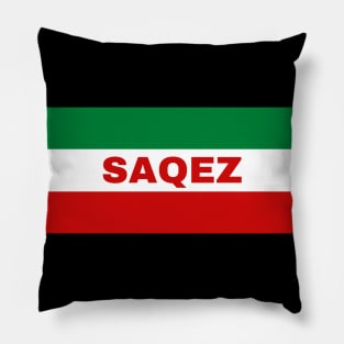 Saqez City in Iranian Flag Colors Pillow