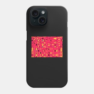 Vibrant pink background, black and yellow spots design Phone Case