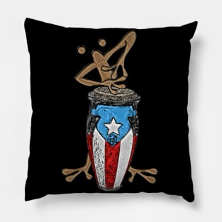 Conga Coqui Taino Boricua Pillow