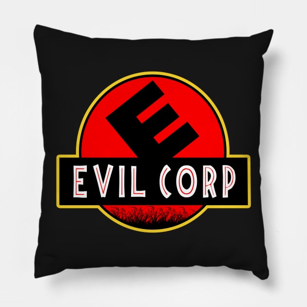 Evil Corp Jurassic Park Mr Robot Pillow by Nova5