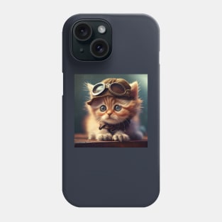 Cute kitten with glasses Phone Case