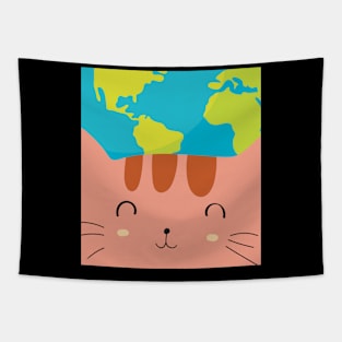 Cat Earth Day Tapestry